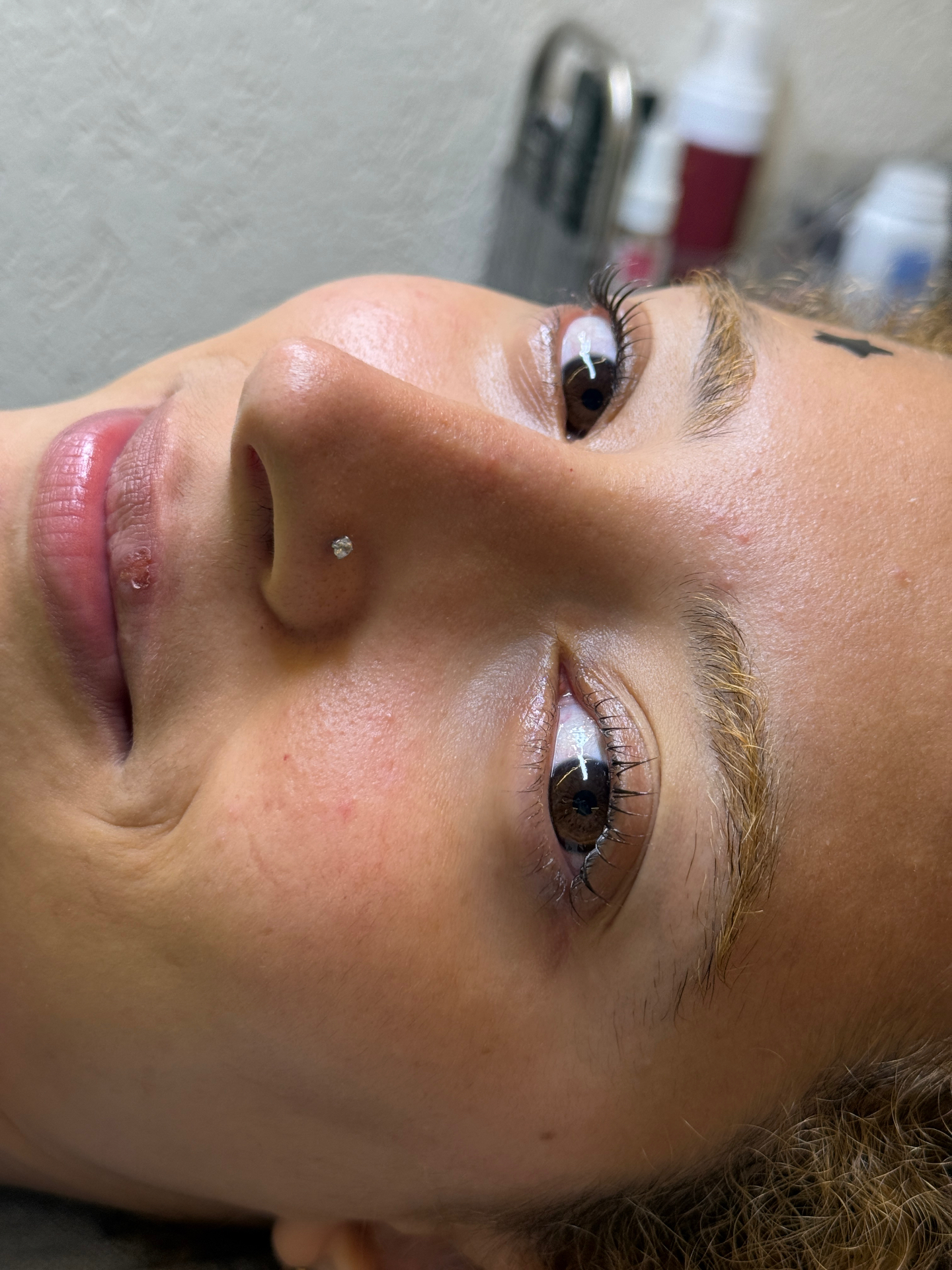 Permanent makeup and lash detailing close-up